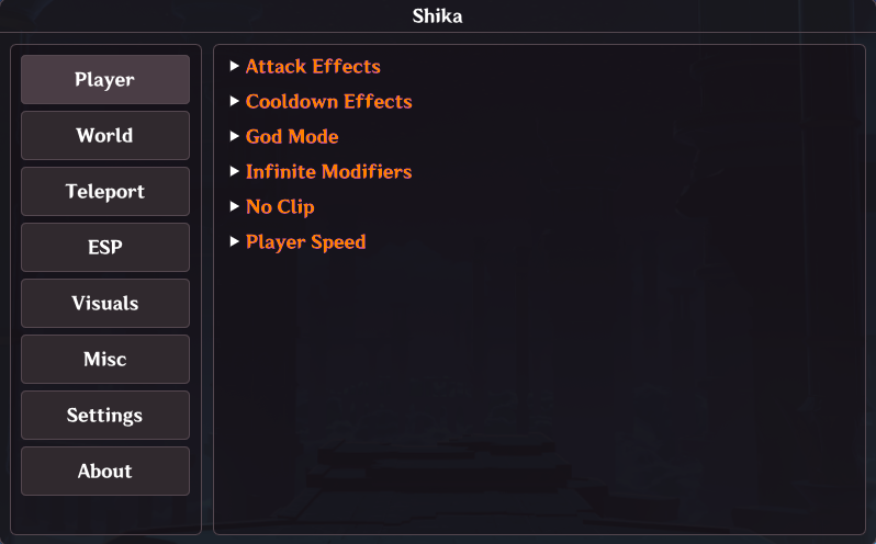 Shika Menu Interface